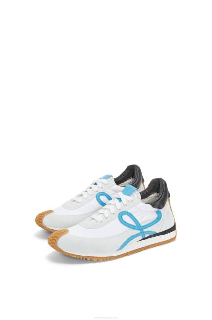 White/Blue Flow runner in calfskin and nylon Loewe 84PR640 Women