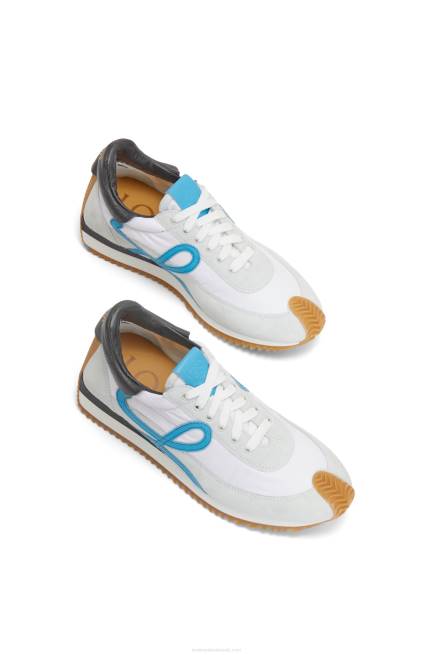 White/Blue Flow runner in calfskin and nylon Loewe 84PR640 Women