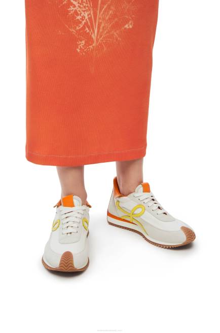 White/Yellow Flow runner in calfskin and nylon Loewe 84PR639 Women