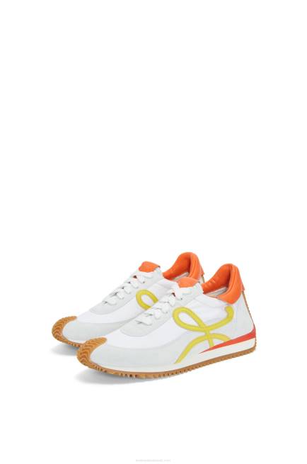 White/Yellow Flow runner in calfskin and nylon Loewe 84PR639 Women